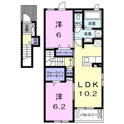 コンフォルタ東近江Ⅰの物件間取画像