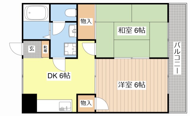 アコ―シャル・ドゥのとがわの物件間取画像