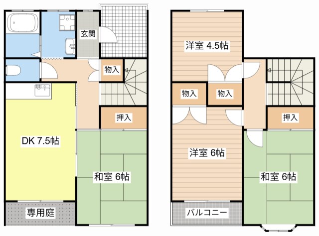 タウンハウス名坂の物件間取画像