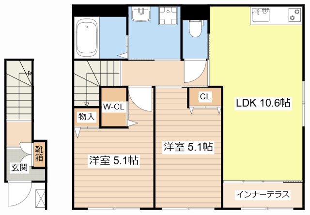 野洲市西河原賃貸アパート２の物件間取画像