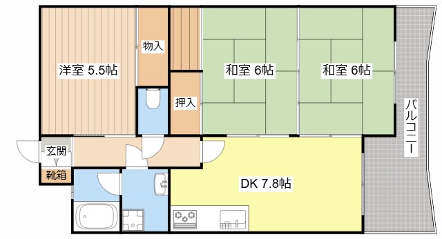 ラフェスタ彦根Ⅰの物件間取画像