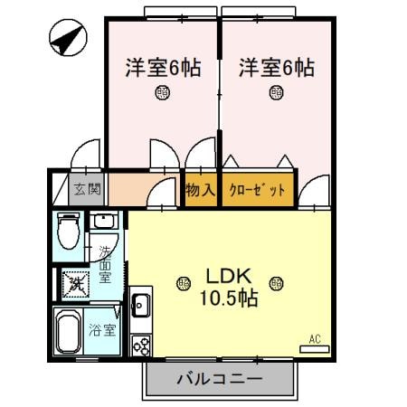 ウィンディアおだ　Aの物件間取画像