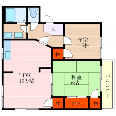 オークハイツの物件間取画像