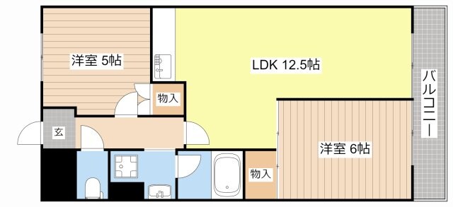 フラワー２番館の物件間取画像