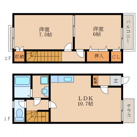 プラッサムコート東沖野の物件間取画像