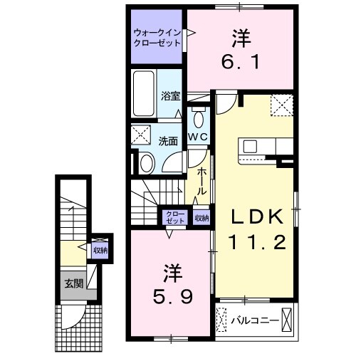 Ｙフォレスト八日市Ⅱ－Ｂの物件間取画像