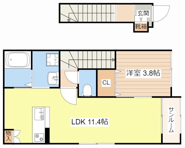 サチクル石塚の物件間取画像