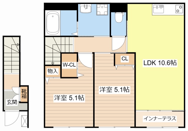 野洲市西河原賃貸アパート２の物件間取画像