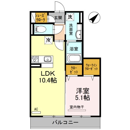 Ｃａｓａ　ｒａｆｆｉｎｅ　青地の物件間取画像