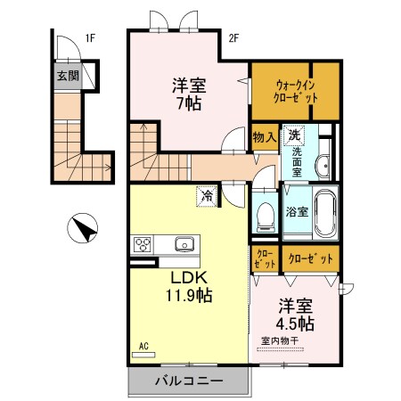 シャーロット水口　Bの物件間取画像