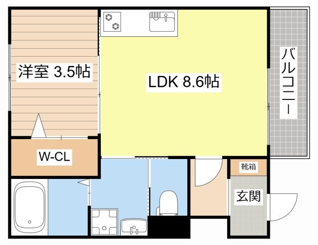 （仮）草津市上笠1丁目新築アパートの物件間取画像