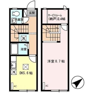 ミナミ大路ハイツ　Bの物件間取画像