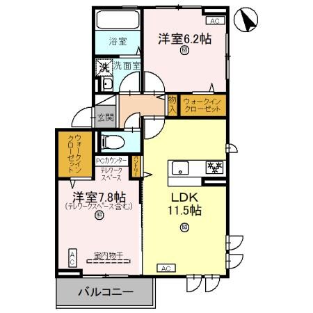 グランコンフォール神ノ川の物件間取画像