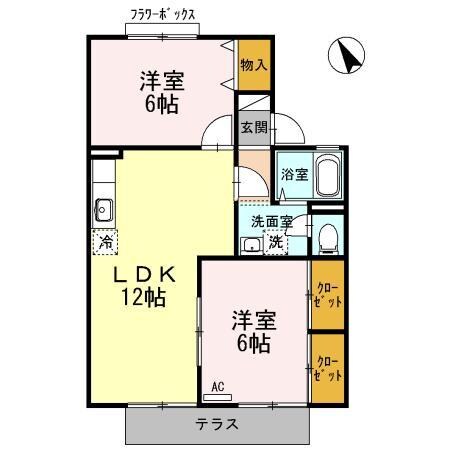 グリーンタウン杉原　D棟の物件間取画像