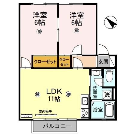 ウィンディアおだ　Bの物件間取画像