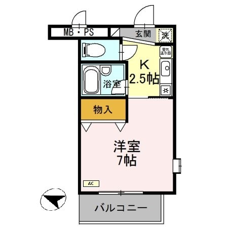 サンタウン竹鼻　Bの物件間取画像