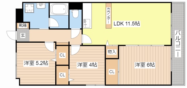 プラージュカンサイの物件間取画像