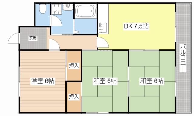 御園ハイツⅠの物件間取画像