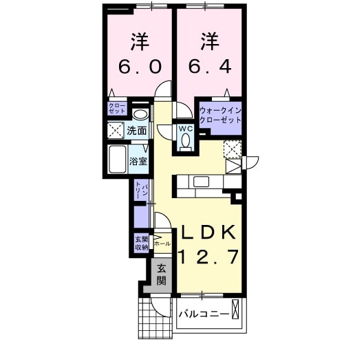 プラシードⅠの物件間取画像