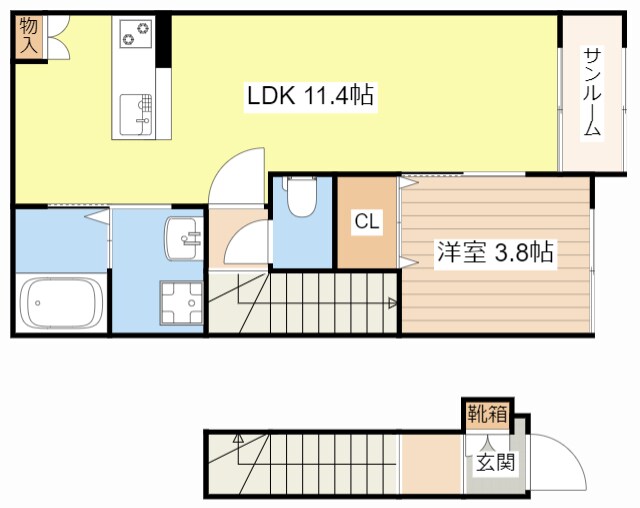 サチクル石塚の物件間取画像