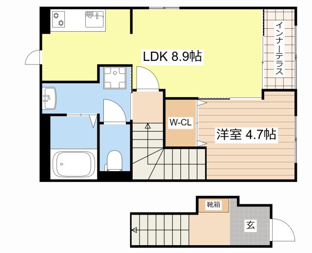 野洲市西河原賃貸アパートの物件間取画像