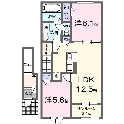 安曇川町西万木アパートの物件間取画像