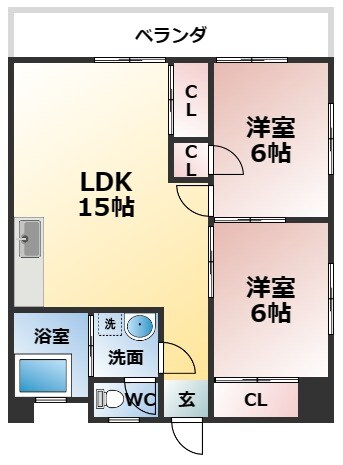 サンビレッジシンエイの物件間取画像