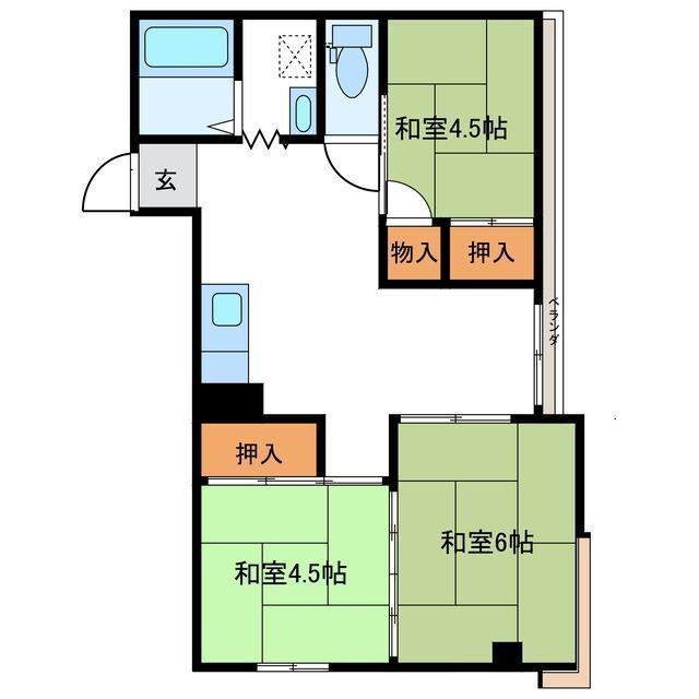 作町ロイヤルマンションの物件間取画像