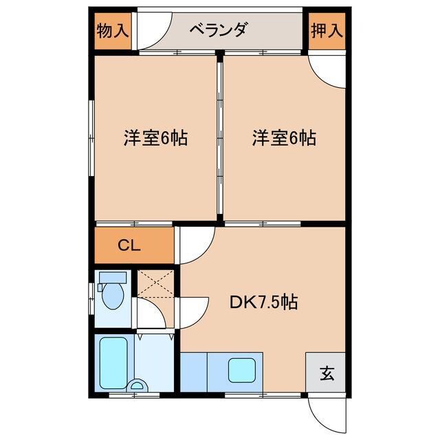 コーポファインＡの物件間取画像