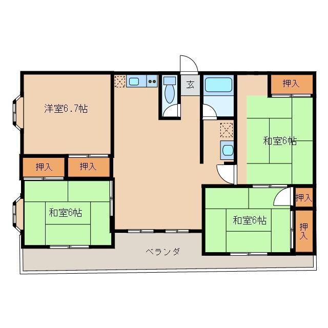 コーポラスイワキの物件間取画像