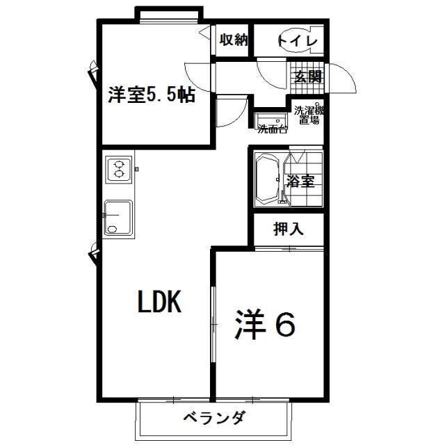 コーポサンフラワーA棟の物件間取画像