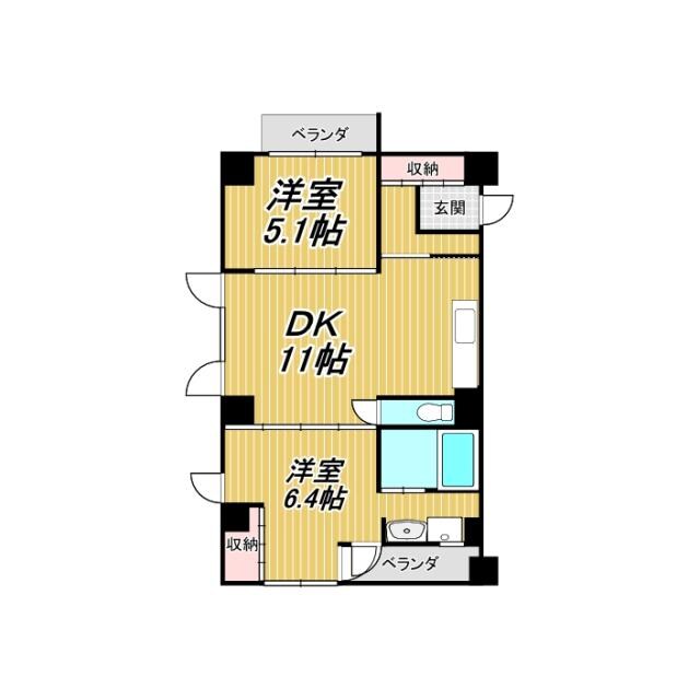 淀川ヴューハイツの物件間取画像