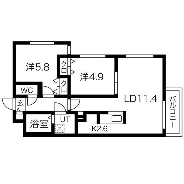 ブランシャール桑園の物件間取画像