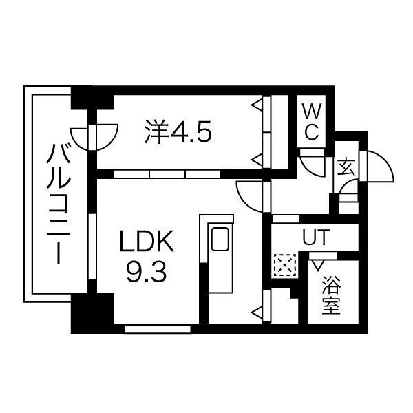 プライマル札幌桑園(旧:サムティ桑園レジデンス)の物件間取画像