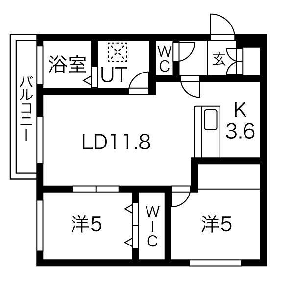 Kalmia桑園の物件間取画像