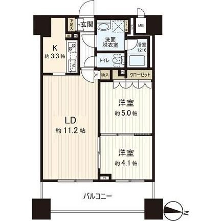 パークアクシス札幌植物園前の物件間取画像