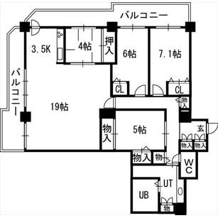 知事公館前タワーレジデンスの物件間取画像