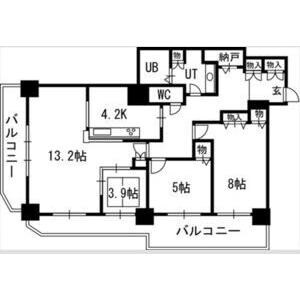 知事公館前タワーレジデンスの物件間取画像