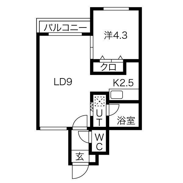 シャリテ八軒の物件間取画像