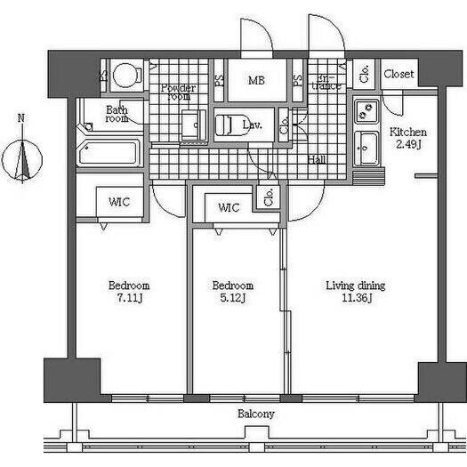 レジディア大通西の物件間取画像