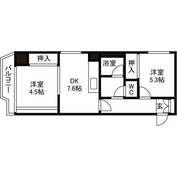 パシフィック北大前の物件間取画像
