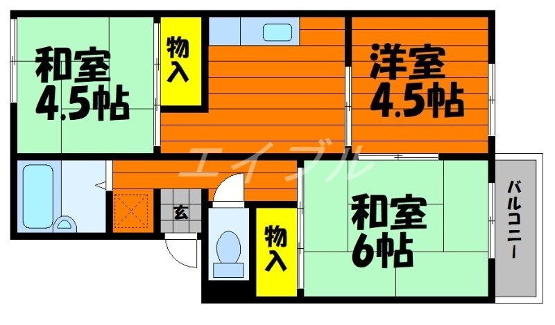 メゾン八軒屋の物件間取画像