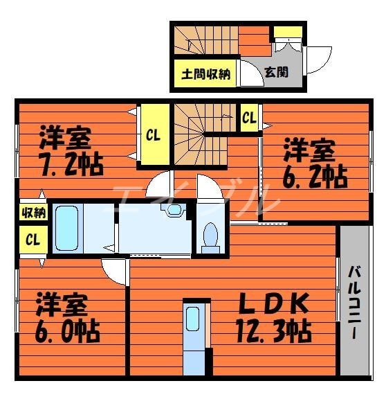 クレインアート　Ｃ棟の物件間取画像