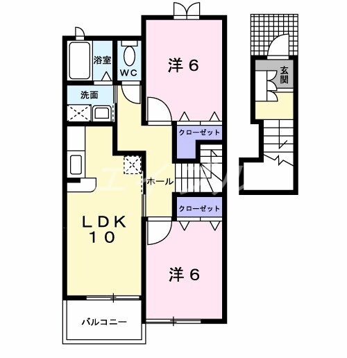 アウローラＴＳＵＲＡＪＩＭＡの物件間取画像