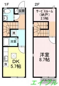 リースランド福島　Ａ棟の物件間取画像