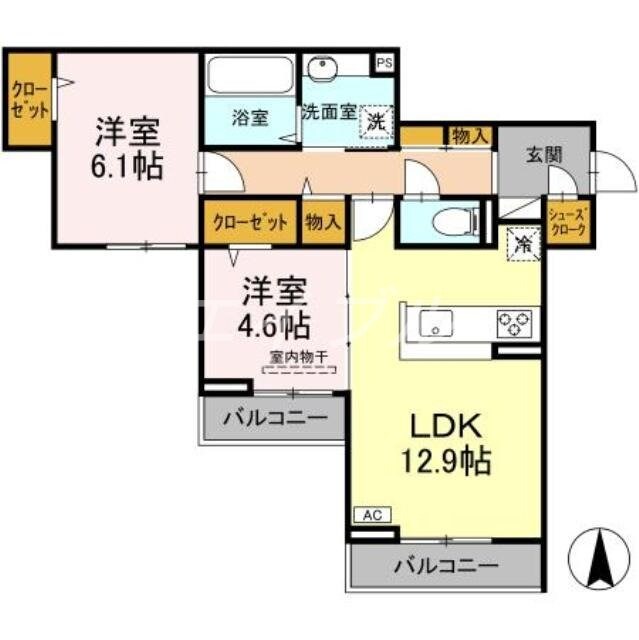 サンメゾン・小池Ａの物件間取画像