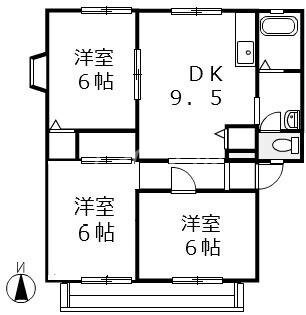 ウインディア浦田　Bの物件間取画像