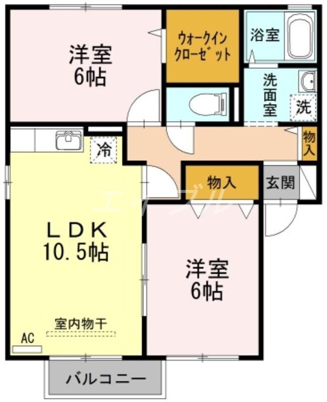 サンセール連島　Ｂ棟の物件間取画像