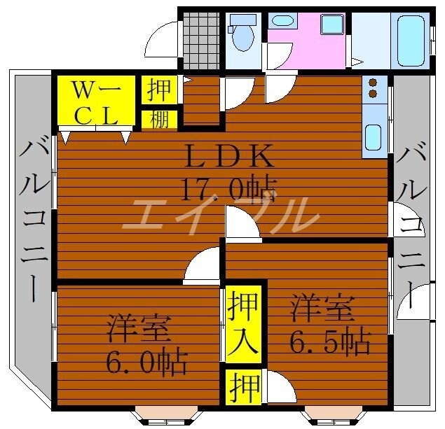 フラワーハイツⅡの物件間取画像