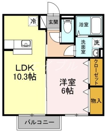 リビングタウン連島　Ｂ棟の物件間取画像